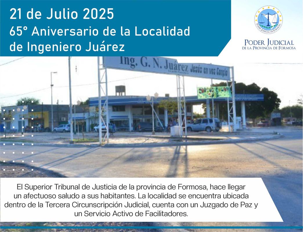 Efemérides - 65º Aniversario localidad Ingeniero Juárez